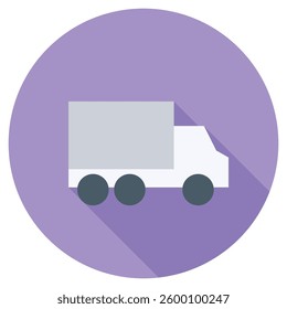 Vector icon of a delivery truck, representing transportation and logistics.