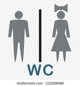 Vector icon denoting man and woman, symbol. Illustration isolated on a light background.