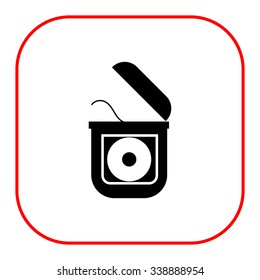 Vector icon of dental floss in box