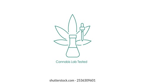 Ícone de vetor que representa uma fórmula testada em laboratório da Cannabis para produtos CBD garantindo qualidade e segurança