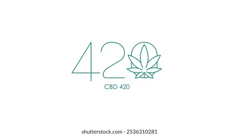 Ícone de vetor que representa a cultura CBD 420 e a comunidade que enfatiza os produtos, o bem-estar e o estilo de vida da cannabis