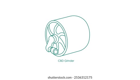 Icono de Vector que representa una herramienta de amoladora de CBD para Productos herbales