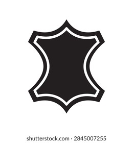 Vector icon depicting the classic shape of an animal hide or pelt. Represents genuine leather, suede, natural skin materials, or leatherworking crafts.