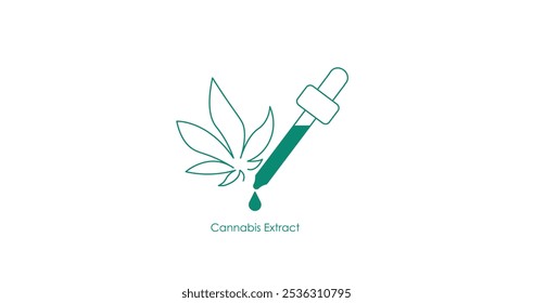 Ícone de vetor que representa produtos concentrados de extrato de cannabis para bem-estar, cuidados com a pele e usos terapêuticos