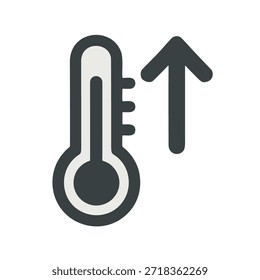 Vector icon depicting a rising thermometer