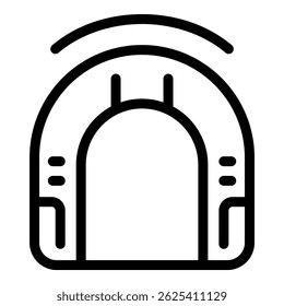 Vector icon depicting a sleek, modern backpack in outline style, suitable for educational or travel design