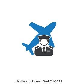 vector icon design of airplane pilot.