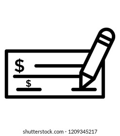 Vector icon design of bank check