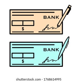 Vector icon design bank check