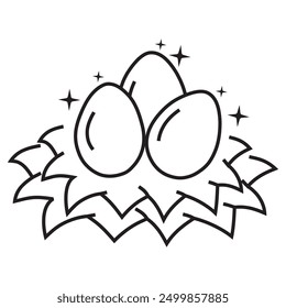 vector icon design of bird eggs in nest