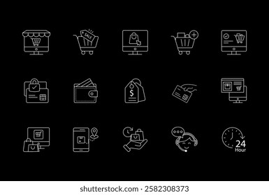 Vector Icon Design of Customer Journey in E-Commerce, Editable Stroke
