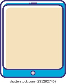 a vector icon design in the form of a blue and beige tablet to give a simple, minimalist and elegant impression, this design has the theme of simple, minimalist and elegant hardware technology
