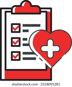 vector icon design in the form of a patient file containing patient data or a list, this design can be used as a decorative illustration with the theme of digital health.