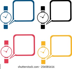 vector icon design modern smart watch with message frame