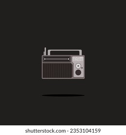 vector icon design old radio retro flat design simple pastel colors minimalist eps 10