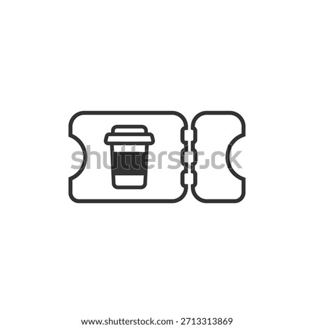 vector icon design outline coupon voucher bonus drink, shopping discount free drink.