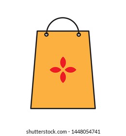 Vector icon design paper bag yellow color
