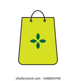 Vector icon design paper bag green color