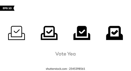 Vector icon design representing the concept of voting. Features elements like a ballot box, checkmark or Crossmark. patriotic sign. symbolizing democracy, elections, and civic engagement. America.