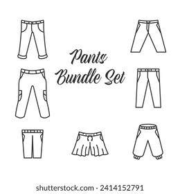 vector icon design set bundle of bottoms and tops with a simple fashion theme