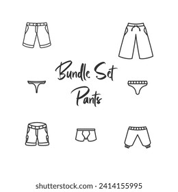 vector icon design set bundle of bottoms and tops with a simple fashion theme