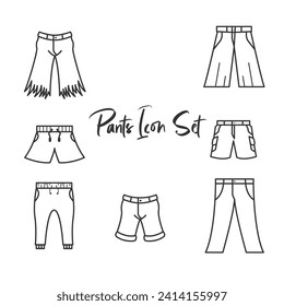 vector icon design set bundle of bottoms and tops with a simple fashion theme