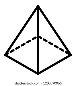 Vector icon design of a square pyramid