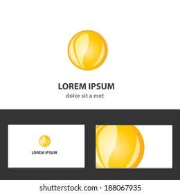 Vector icon design template with business card
