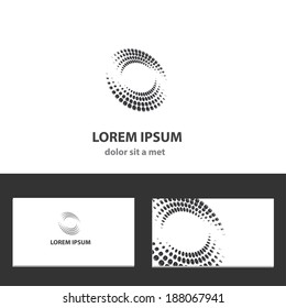 Vector icon design template with business card