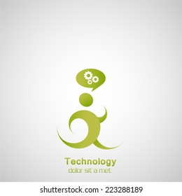 Vector icon design template. Thought process