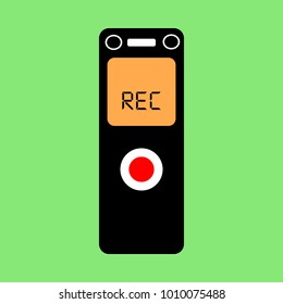 a vector icon design of voice recorder, pastel background