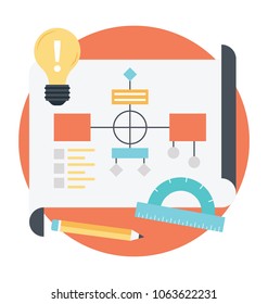 
Vector icon of a detailed project plan 
