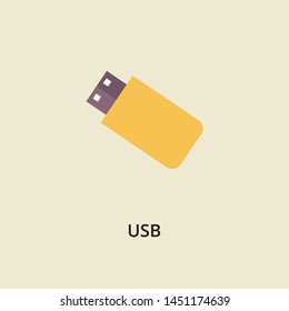 Vector icon of the device USB flash drive. USB flash drive