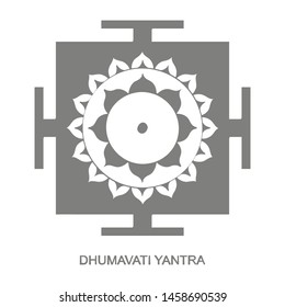 Vector icon with Dhumavati Yantra Hinduism symbol