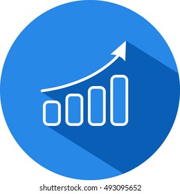 Vector icon of diagram. Bar chart. 