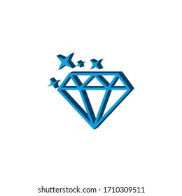 Vector icon diamond
isometric. 3d  sign isolated on white background.