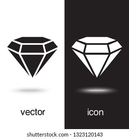 Vector icon diamond on black and white background
