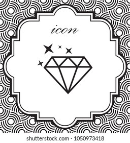 Vector icon diamond on a geometric background of eps