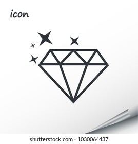 Vector icon diamond on a wrapped silver sheet