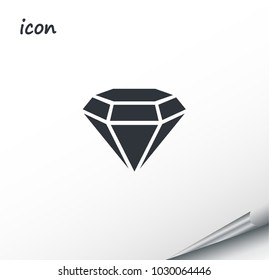 Vector icon diamond on a wrapped silver sheet