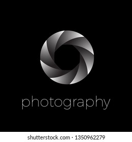 Vector icon diaphragm and eye, photography concept