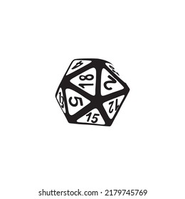 Vector icon dice for boardgames such as DND and RPG in doodle style svg