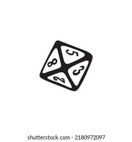 Vector icon dice for boardgames such as DND and RPG in doodle style