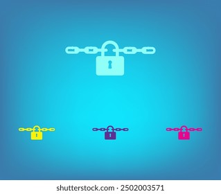 Vector icon of different colors on a blue background