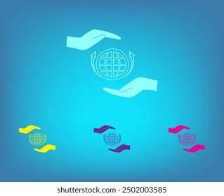 Icono de Vector de diferentes colores sobre un fondo azul