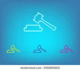 Vector icon of different colors on a blue background