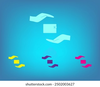 Icono de Vector de diferentes colores sobre un fondo azul
