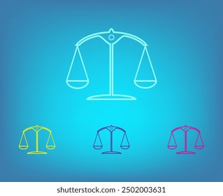 Vector icon of different colors on a blue background