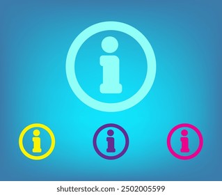 Vector icon of different colors on a blue background