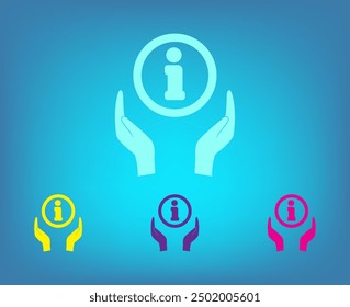 Vector icon of different colors on a blue background
